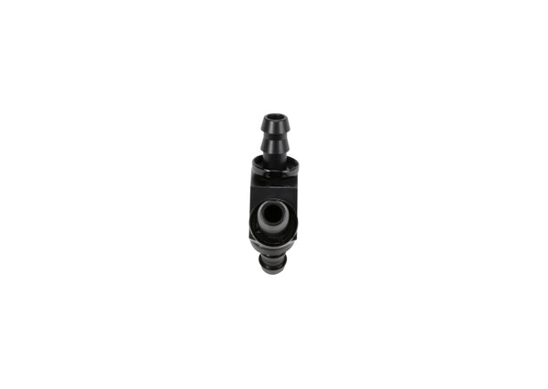 Fleece Performance 3/8in Aluminum Y Barbed Fitting for -6 Pushlock Hose - Black Anodized