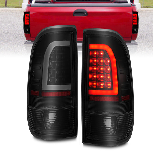 ANZO LED Tail Lights Black Housing, Smoke Lens Ford F-150 19972003 (Pair)