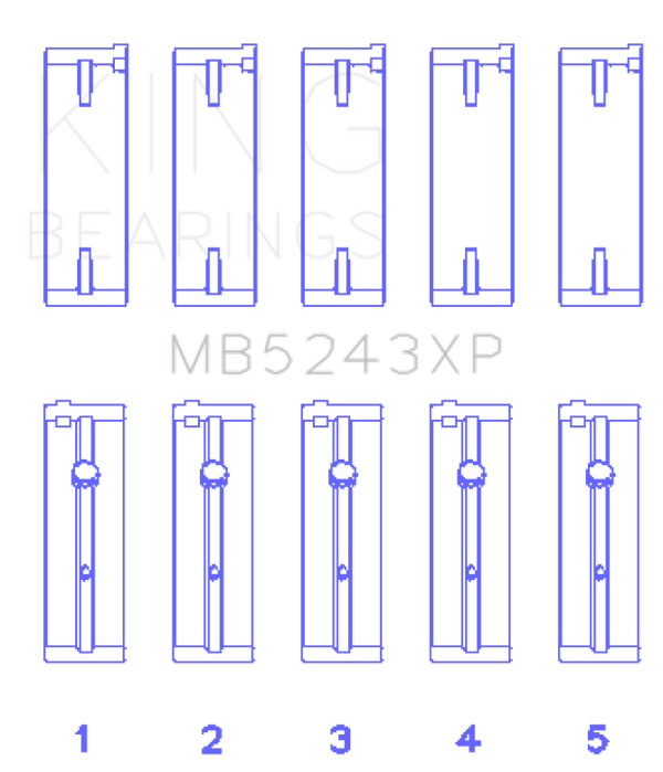 King Engine Bearings Nissan SR20DE/DET (2.0L) Performance Main Bearing Set - Size STD