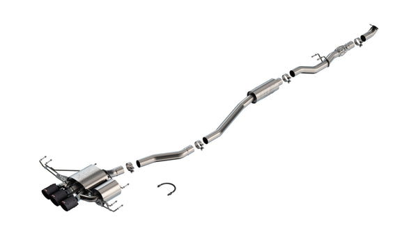 Borla 2023 Honda Civic Type R MT ATAK Catback Exhaust with 4in Black Anodized Carbon Fiber Tips