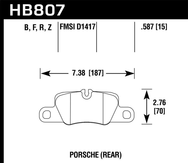 Hawk 2014 Porsche 911 Performance Ceramic Rear Brake Pads
