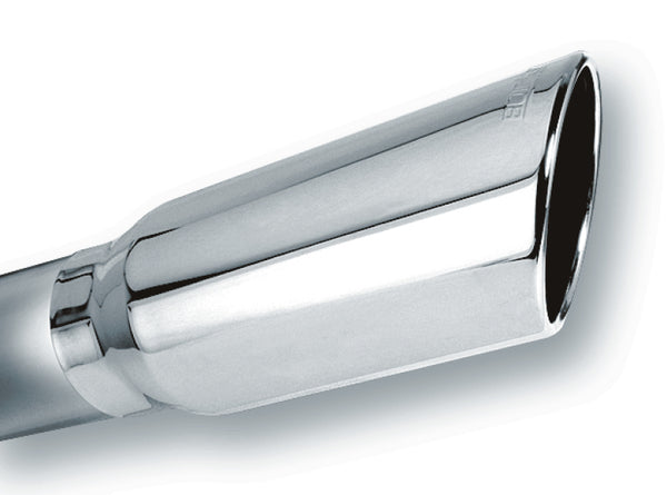 Borla 4" Inlet 5" Round Rolled Angle Cut Exhaust Tip - 14" Long with Clamp