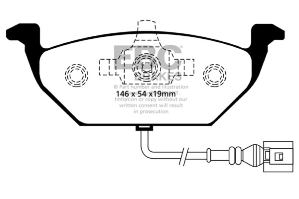 EBC Yellowstuff Front Brake Pads for 00-05 Volkswagen Beetle 2.0