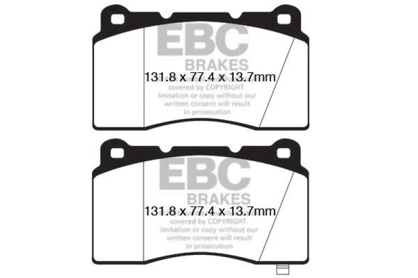 EBC Redstuff Front Brake Pads for 2009+ Hyundai Genesis Coupe 2.0 Turbo (Brembo)
