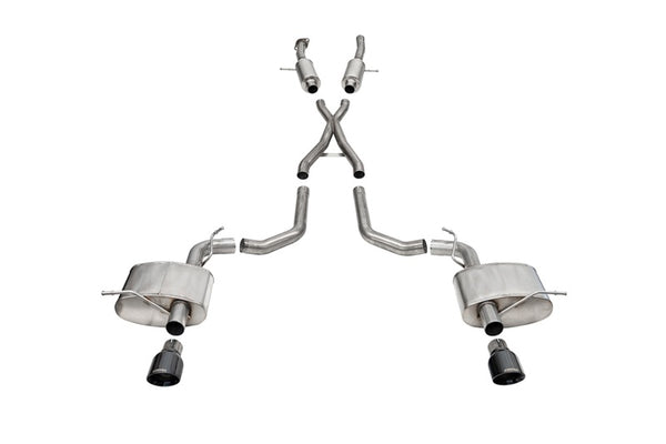 Corsa Cat-Back Exhaust for 2018-2025 Dodge Durango SRT 392 - 2.75in Dual Rear Exit, Black PVD Tips