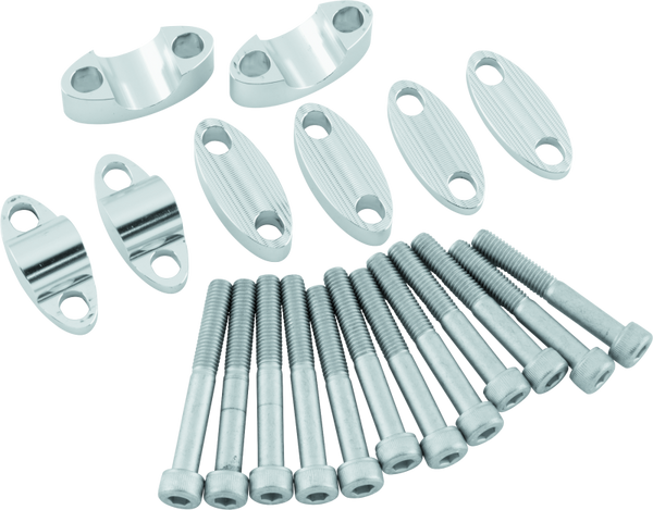 BikeMaster 7/8in Aluminum Handlebar Risers - Silver