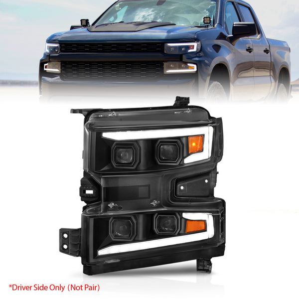 ANZO LED Projector Headlight w/ Light Bar (Driver Side) for 20192022 Chevrolet Silverado 1500