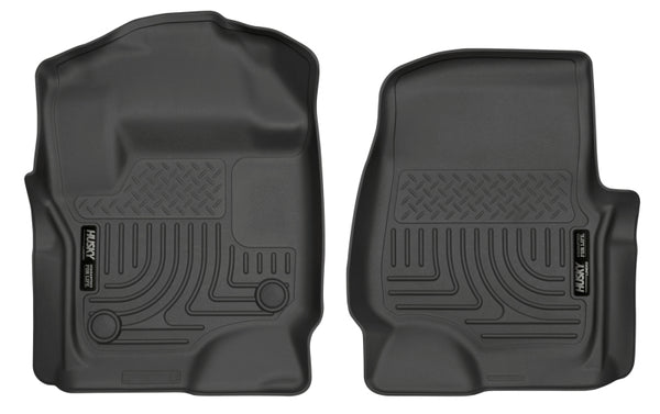 Husky Liners WeatherBeater Front Floor Liners for 2017 Ford Super Duty (Crew Cab / Super Cab) - Black