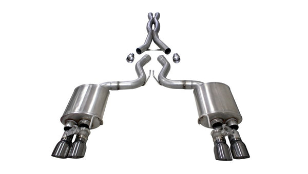 Corsa Cat-Back Exhaust System for 2018-2023 Ford Mustang GT 5.0L - Dual Rear Exit, 4in Gunmetal Tips