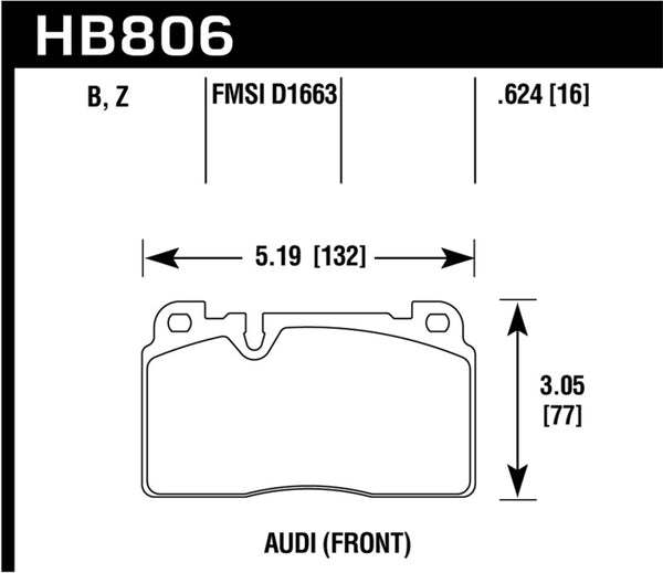 Hawk Performance HPS 5.0 Front Brake Pads for 2016-2017 Audi A6