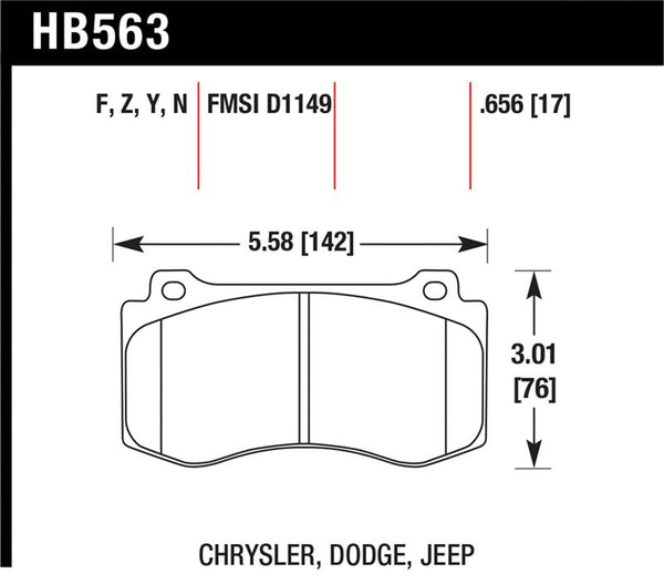 Hawk 06-07 Dodge Magnum SRT8 / 06-09 Challenger SRT8 / 05-07/09 Chrysler 300 C SRT8 HP Plus Street F