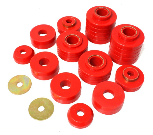 Energy Suspension Body Mount Set for 80-98 Ford F250/F350, 80-92 Ford F100/F150, 85-98 Ford F450 - Red