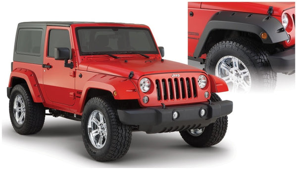 Bushwacker Pocket Style Fender Flares for 2007-2018 Jeep Wrangler - 2pc Black