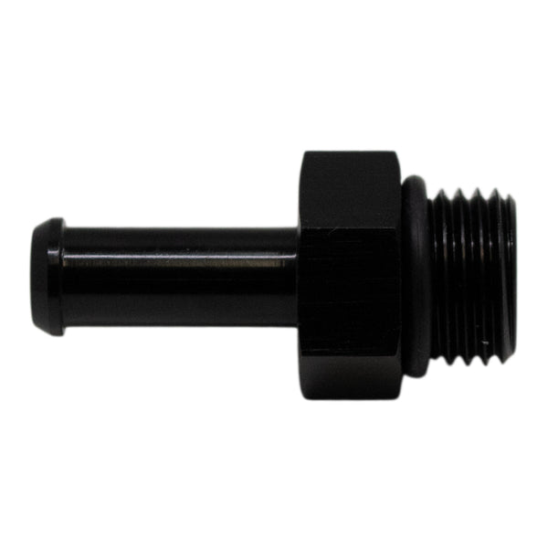 DeatschWerks 6AN ORB Male to 5/16in Male Barb Fitting with O-Ring - Matte Black