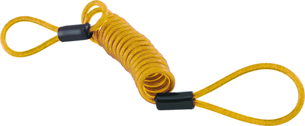 BikeMaster Bully Lock Disc Lock Reminder Cable 4 ft Coiled, Yellow
