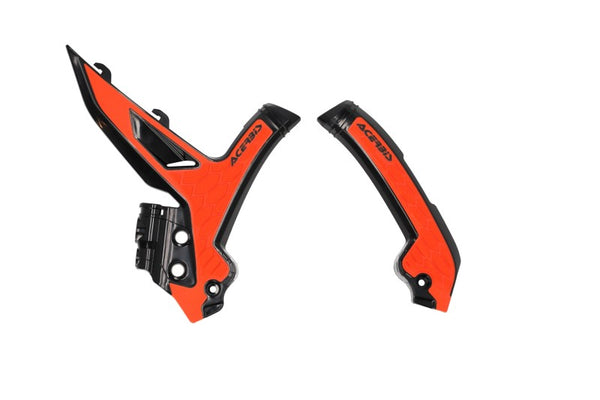 Acerbis X-Grip Frame Guards - 2023+ KTM EXC-F/SX/SX-F/XC/XC-F/XC-W/XCF-W - Black/Orange