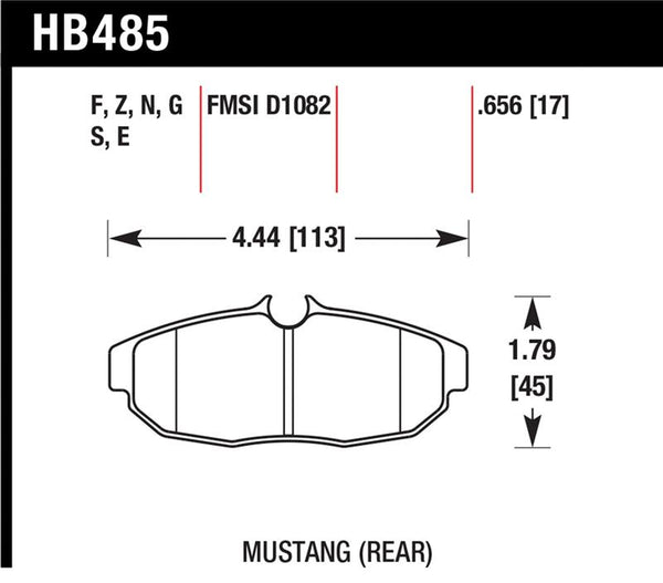 Hawk 2011-2012 Ford Mustang 5.0L Perf. 5.0 (w/Brembo Brakes) High Perf. Street 5.0 Rear Brake Pads