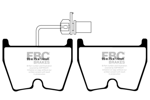 EBC Yellowstuff Front Brake Pads for 06-09 Audi RS4 4.2 (Cast Iron Rotors)