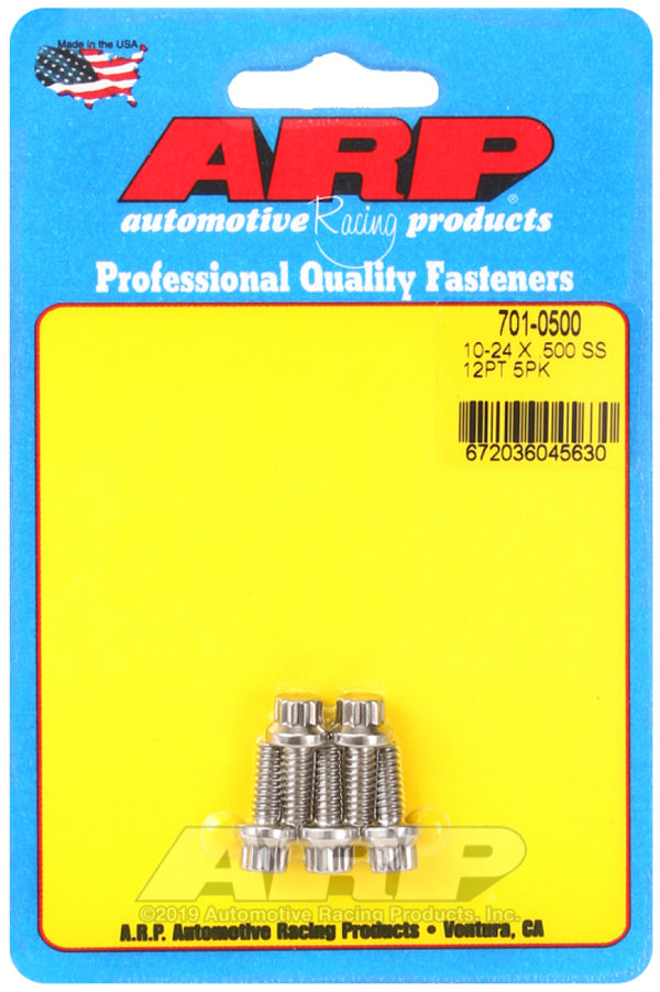 ARP Stainless Steel 12-Point Bolt 10-24 x 0.500" (Single)