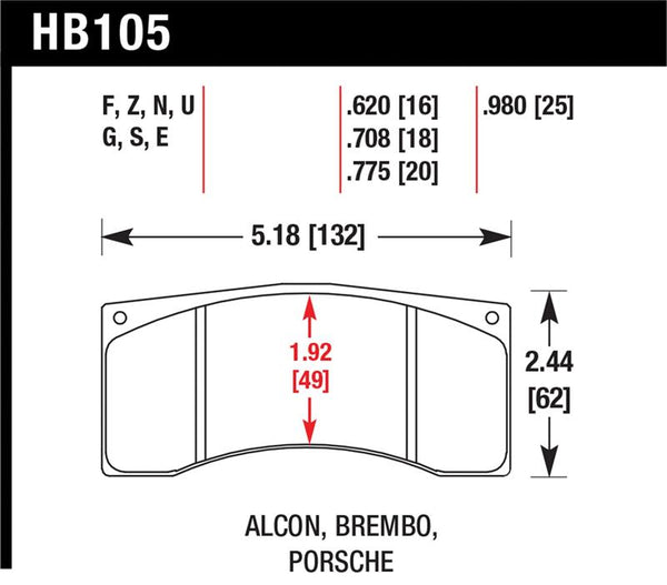 Hawk Alcon B Caliber HPS Street Brake Pads