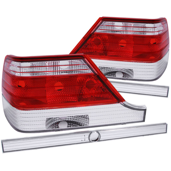 ANZO Red/Clear Tail Lights Pair for 19951999 Mercedes-Benz S-Class W140 (4-Door)