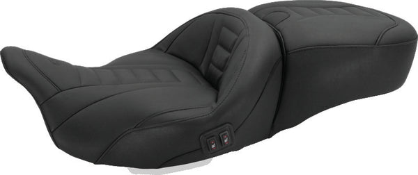 Mustang 08-21 Harley Electra Glide, Rd Glide, Rd King, Str Glide Heated 1PC Seat Deluxe-Black