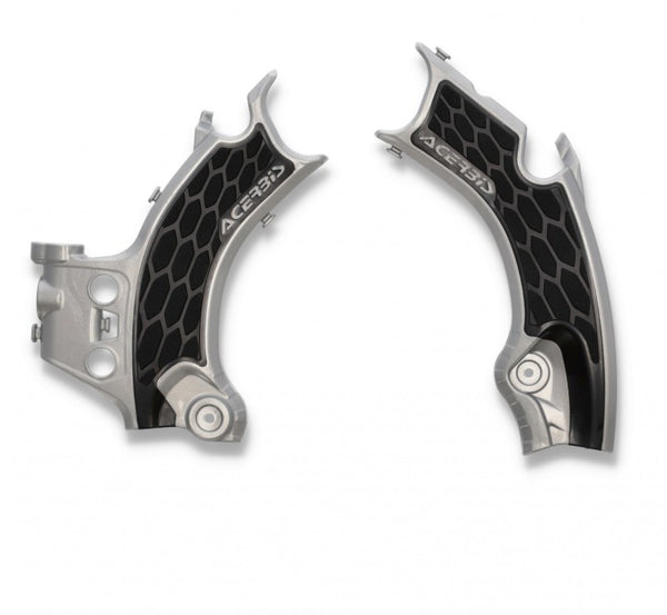 Acerbis X-Grip Frame Guards for 2021+ Honda CRF250R/250RX/450R/450RX/450R-S - Silver/Black