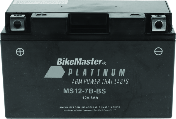 BikeMaster AGM Battery MS12-7B-BS (Sealed, Maintenance-Free) for Can-Am DS 450 X / DS 450 X mx