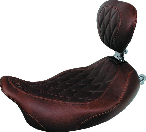 Mustang 2008-17 Harley Rd King,06-07 Str Glide,00-05 Eagle Wide Tripper Solo Seat - Brown