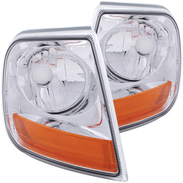 ANZO Chrome Harley-Davidson Style Corner Lights (Pair) for Ford F-150 1997-2003