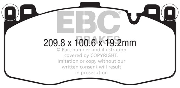 EBC Redstuff Front Brake Pads for 15-21 BMW X5M (F85) 4.4TT