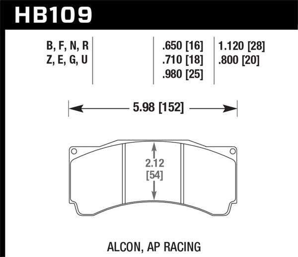 Hawk Performance DTC-60 Rear Race Brake Pads
