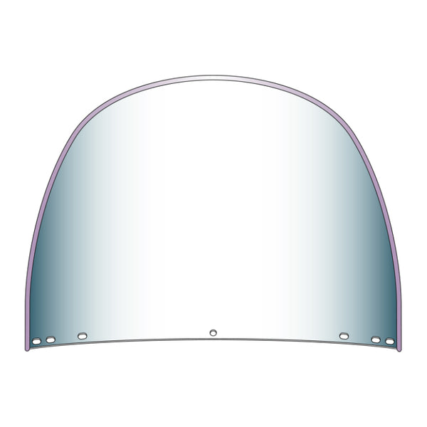 National Cycle Heritage Standard Top Rounded Replacement Beaded Windshield 5 Bolt - Clear