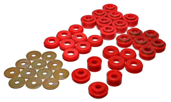 Energy Suspension Chevrolet 4-Door Body Mount Kit - Red (Police/Taxi/Race Recommended)