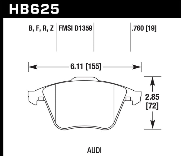 Hawk HPS 5.0 Front Brake Pads for 2001-2010 Audi S3