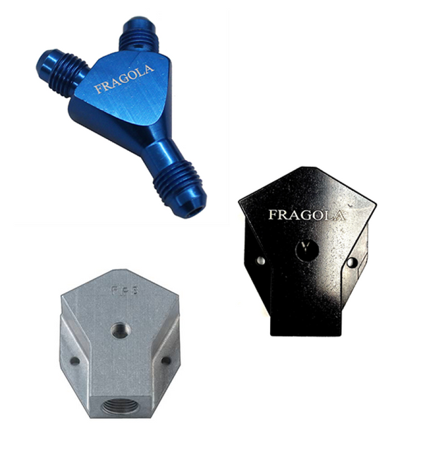 Fragola Y-Fitting -16AN Male Inlet to -12AN Male Outlets Black