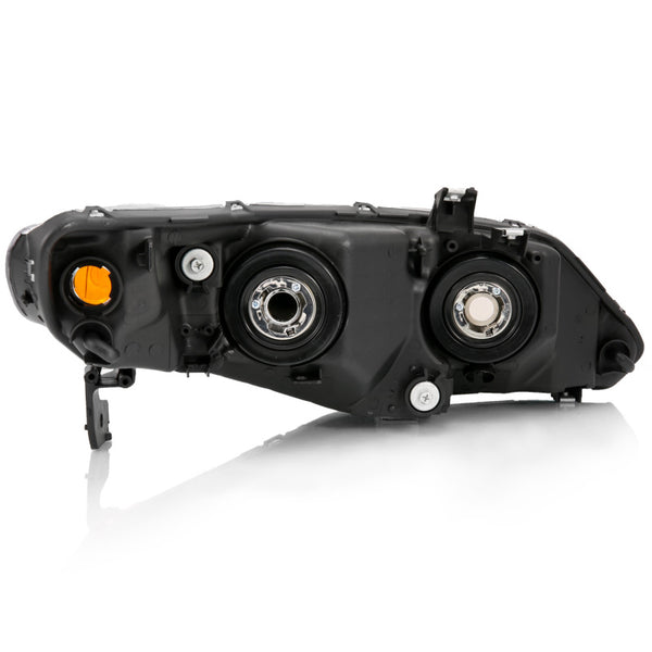 ANZO Crystal Headlight Set Black/Amber for 20062011 Honda Civic 4 Door