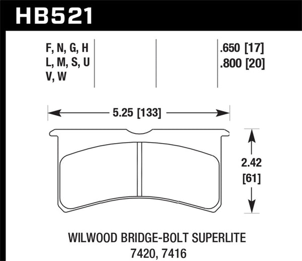 Hawk Wilwood Superlite HT-10 Racing Brake Pads