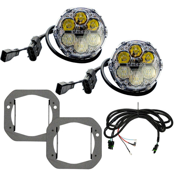 Nacho Lighting Jeep JL/JT Nacho SAE Only White Plug N Play Fog Light Kit (Bumper Kit)