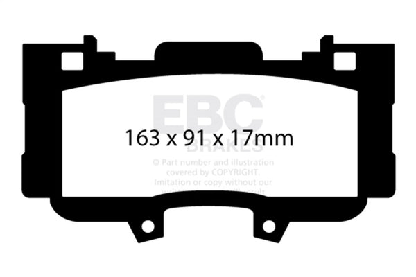 EBC Yellowstuff Performance Front Brake Pads for 15+ Ford Mustang 2.3 Turbo