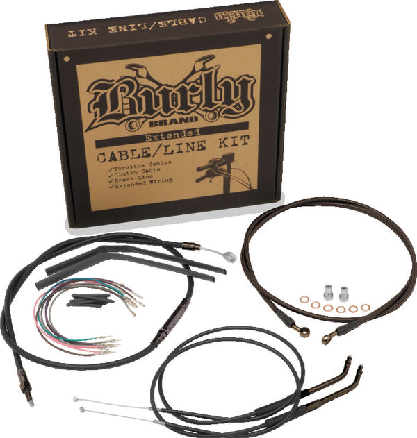 Burly Brand 10in T-Bar Control Kit - Black