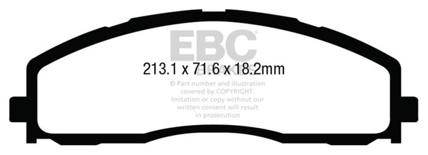 EBC Yellowstuff Front Brake Pads for 2013+ Ford F250 & Super Duty 6.2L (2WD)