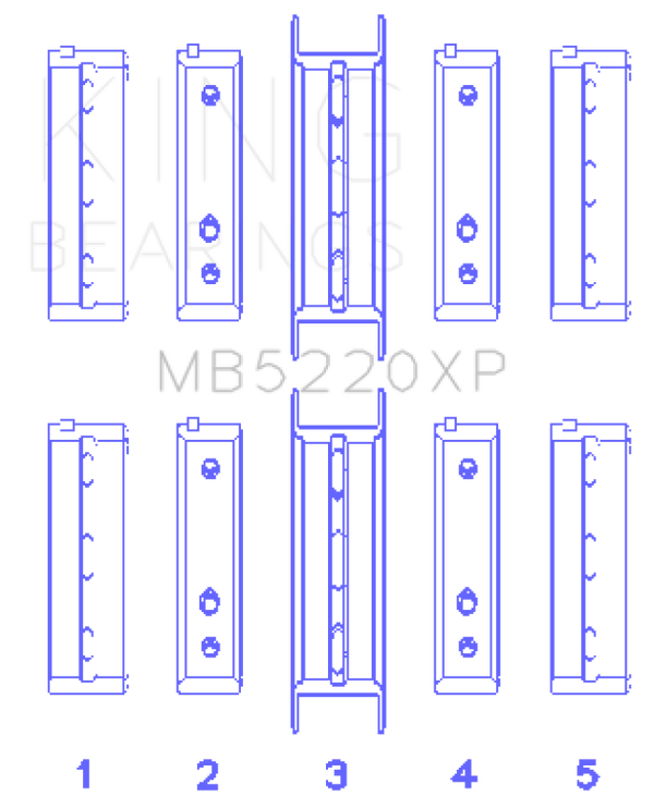 King Subaru WRX/STi EJ20 EJ22 EJ25 Flange #3 Position Performance Main Bearing Set - Size +0.25mm