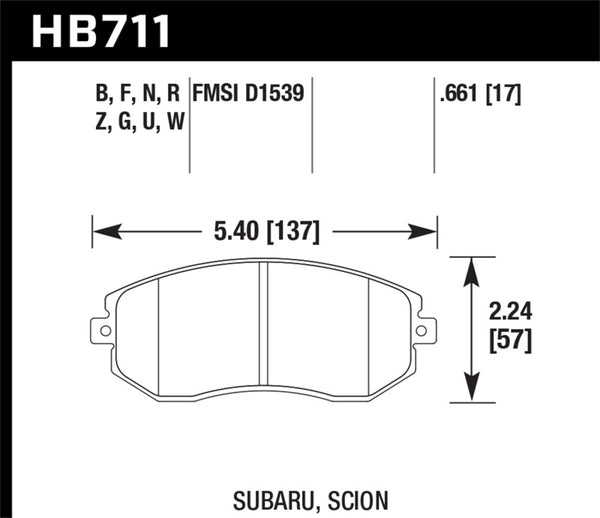 Hawk HPS Ceramic Front Brake Pads for 2013 Subaru BRZ & Scion FR-S