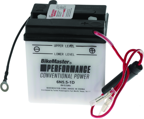 BikeMaster 6N5.5-1D Motorcycle Battery (Lead-Acid)