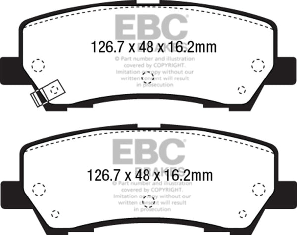 EBC Yellowstuff Performance Rear Brake Pads for 15+ Ford Mustang 2.3 Turbo