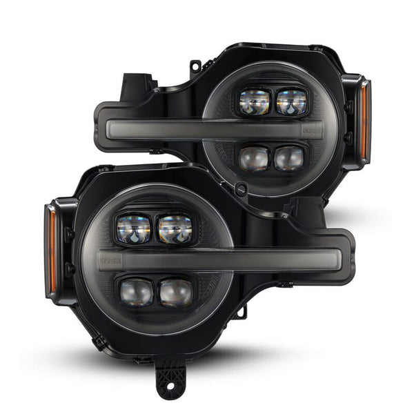 AlphaRex NOVA LED Projector Headlights 2021-2024 Ford Bronco - Alpha Black w/ Activation Light & Sequential Signal