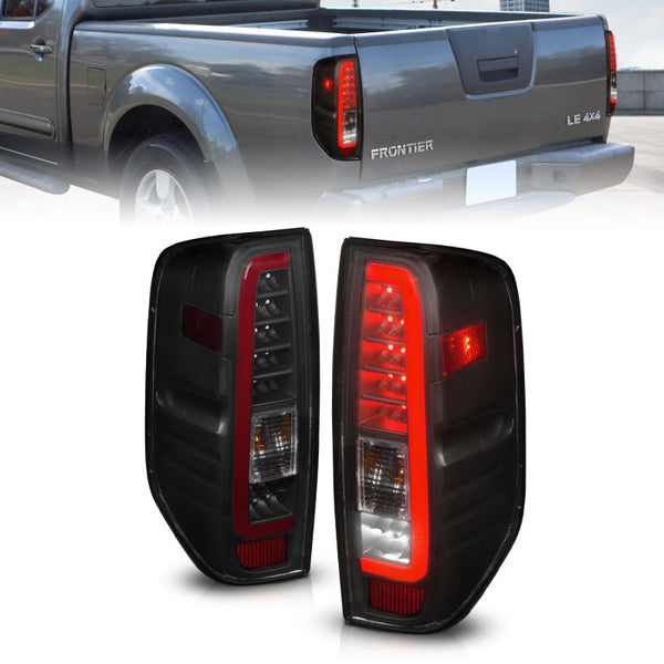ANZO LED Tail Lights for 20052021 Nissan Frontier - Black Housing, Smoke Lens