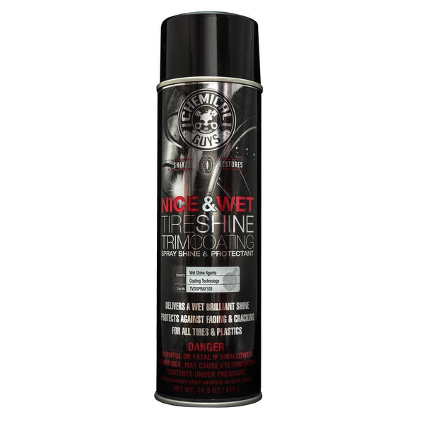 Chemical Guys Nice & Wet Tire Shine - Aerosol Coating for Rubber & Plastic