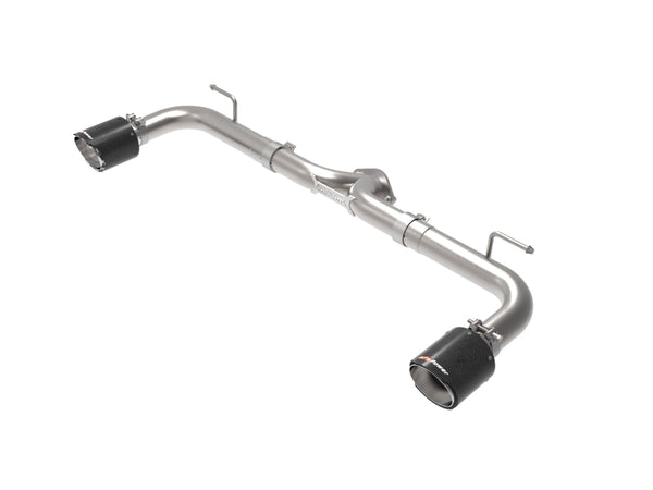 aFe Takeda 2.5in 304 SS Axle-Back Exhaust with Carbon Fiber Tips for 2014-2018 Mazda 3 L4 2.0L/2.5L